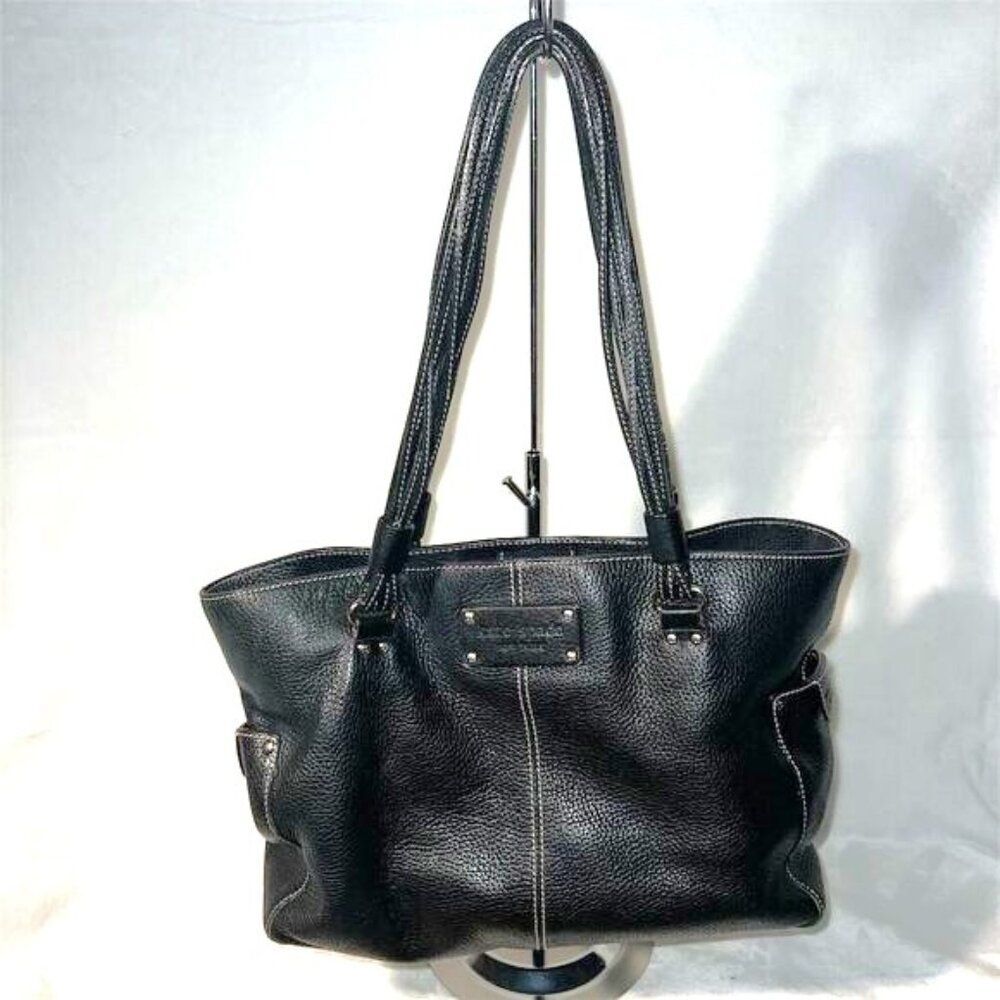 Kate Spade Black Pebble Leather Shoulder Tote Bag